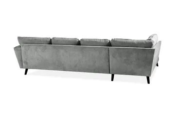 Trend Lyx 4-seters Venstrevendt U-formet Sofa med Divan og Sjeselong i Stoff - Grå - Møbler - Sofaer - U-sofa