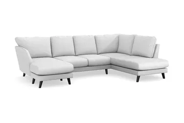 Trend Lyx 4-seters Venstrevendt U-formet Sofa med Divan og Sjeselong i Stoff - Lysegrå - Møbler - Sofaer - U-sofa