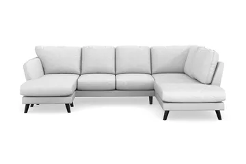 Trend Lyx 4-seters Venstrevendt U-formet Sofa med Divan og Sjeselong i Stoff - Lysegrå - Møbler - Sofaer - U-sofa