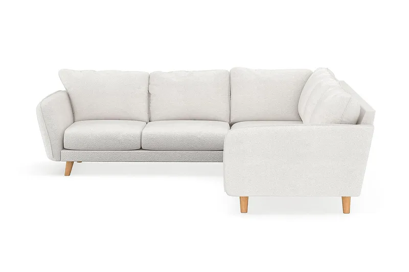 Trend Lyx 6-seter Vendbar L-formet Hjørnesofa i Bouclé - Hvit - Møbler - Sofaer - Hjørnesofa