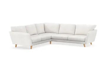 Trend Lyx 6-seter Vendbar L-formet Hjørnesofa i Bouclé - Hvit - Møbler - Sofaer - Hjørnesofa