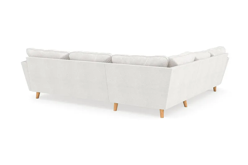 Trend Lyx 6-seter Vendbar L-formet Hjørnesofa i Bouclé - Hvit - Møbler - Sofaer - Hjørnesofa