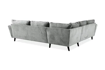 Trend Lyx 6-seter Vendbar L-formet Hjørnesofa i Stoff - Grå - Møbler - Sofaer - Hjørnesofa