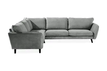 Trend Lyx 6-seter Vendbar L-formet Hjørnesofa i Stoff - Grå - Møbler - Sofaer - Hjørnesofa