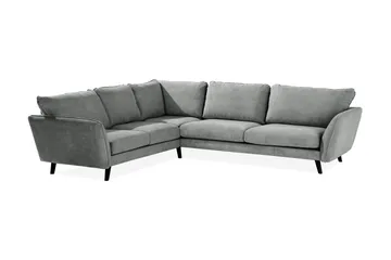 Trend Lyx 6-seter Vendbar L-formet Hjørnesofa i Stoff - Grå - Møbler - Sofaer - Hjørnesofa