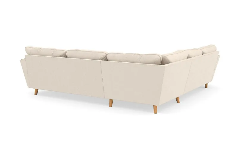 Trend Lyx 6-seters Vendbar L-formet Hjørnesofa i Manchester - Beige - Møbler - Sofaer - Hjørnesofa