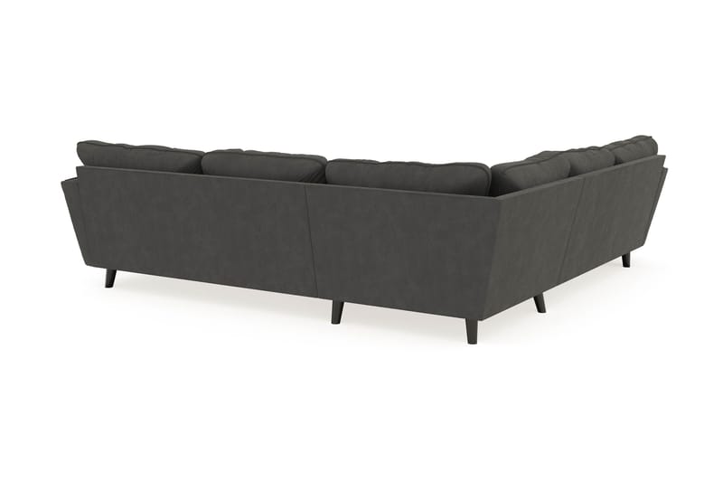 Trend Lyx 6-seters Vendbar L-formet Hjørnesofa i Manchester - Mørkegrå - Møbler - Sofaer - Hjørnesofa