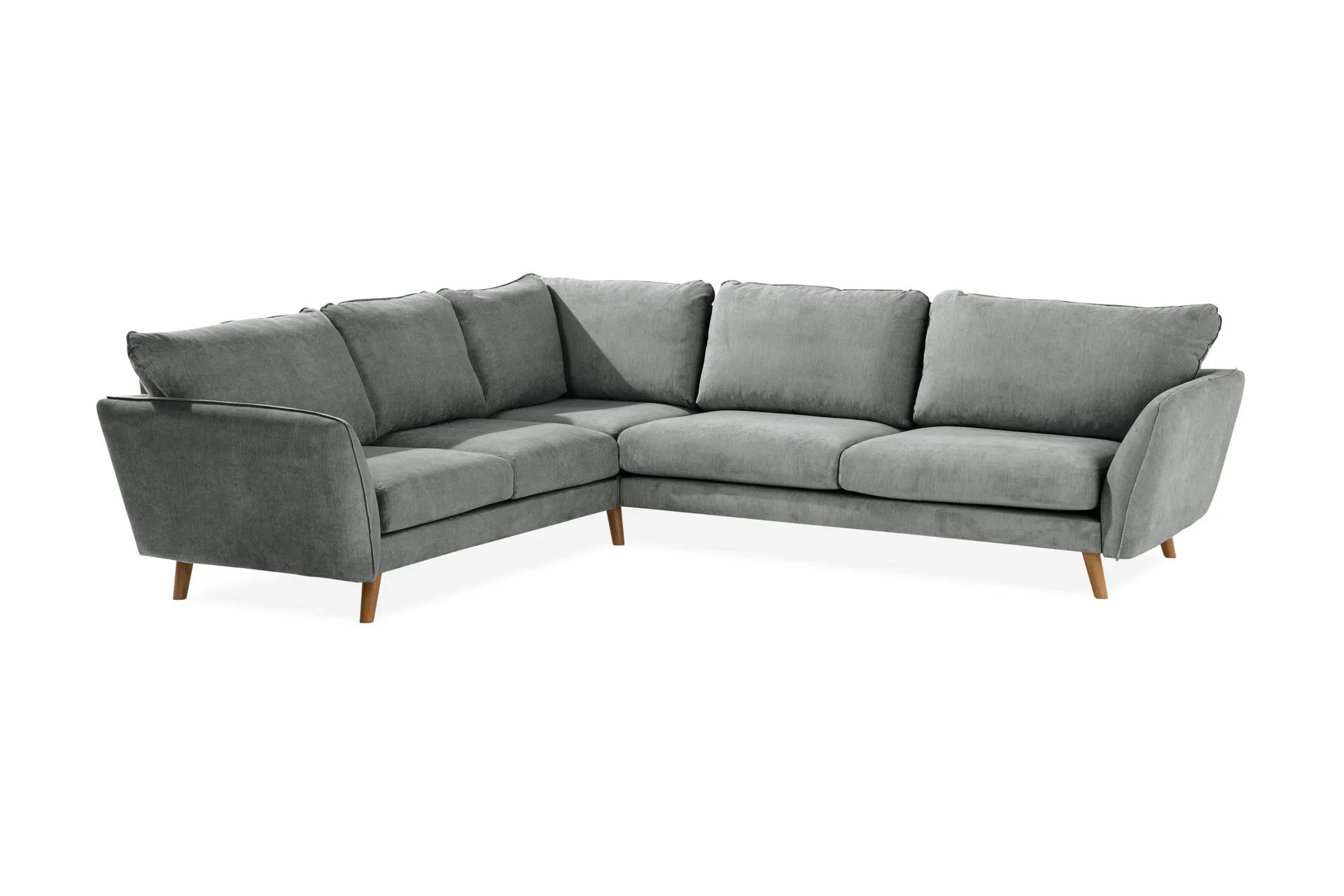 Trend Lyx 6-seters Vendbar L-formet Hjørnesofa i Stoff - Grå