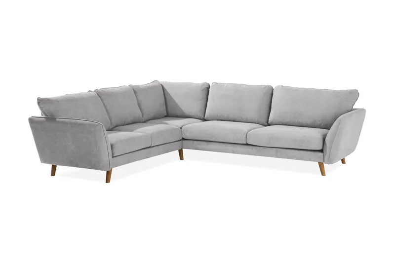 Trend Lyx 6-seters Vendbar L-formet Hjørnesofa i Stoff - Lys grå - Møbler - Sofaer - Hjørnesofa
