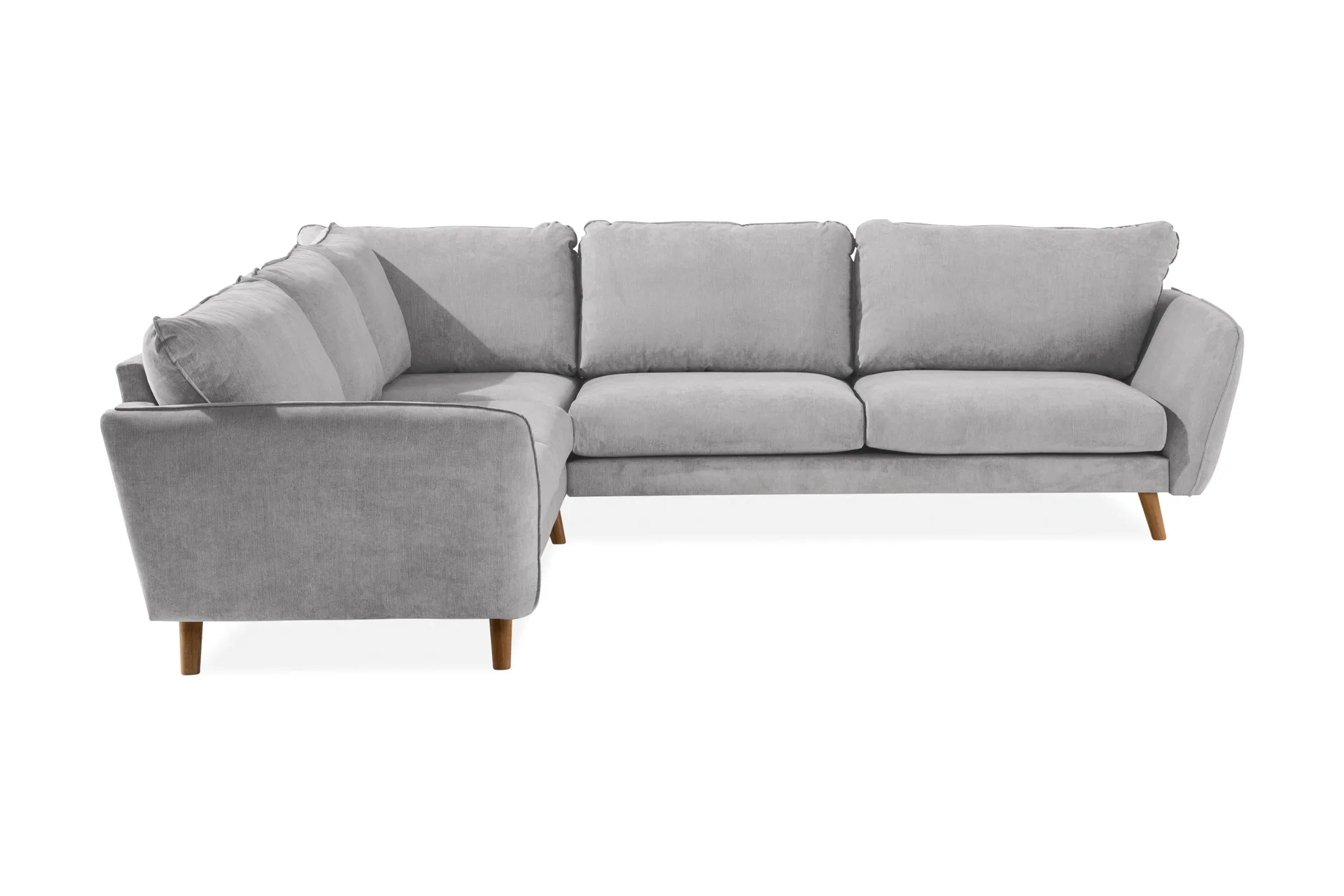 Trend Lyx 6-seters Vendbar L-formet Hjørnesofa i Stoff - Lys grå
