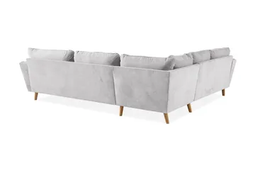 Trend Lyx 6-seters Vendbar L-formet Hjørnesofa i Stoff - Lys grå - Møbler - Sofaer - Hjørnesofa