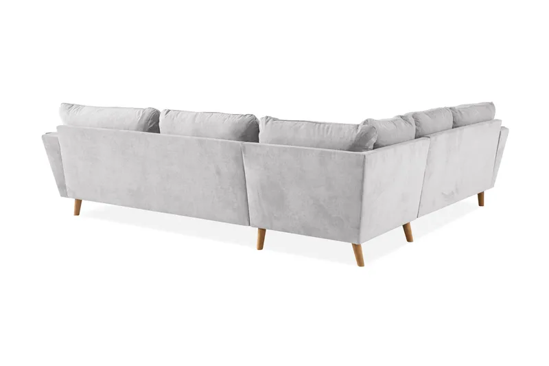 Trend Lyx 6-seters Vendbar L-formet Hjørnesofa i Stoff - Lys grå - Møbler - Sofaer - Hjørnesofa