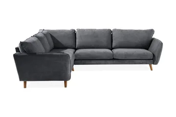 Trend Lyx 6-seters Vendbar L-formet Hjørnesofa i Stoff - Mørk grå - Møbler - Sofaer - Hjørnesofa