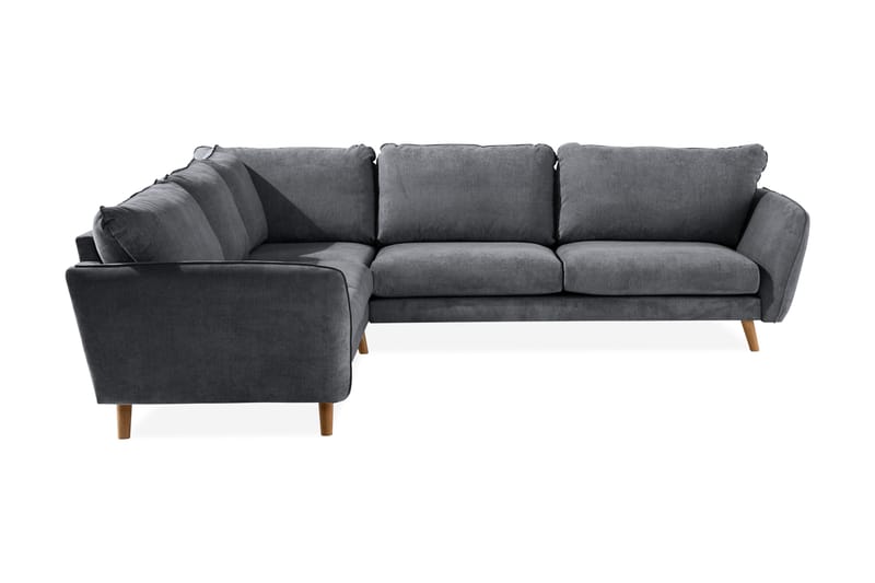 Trend Lyx 6-seters Vendbar L-formet Hjørnesofa i Stoff - Mørk grå - Møbler - Sofaer - Hjørnesofa
