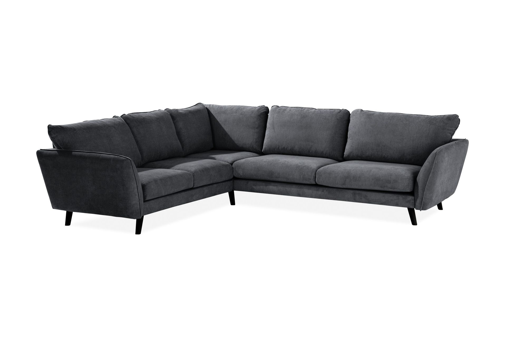 Trend Lyx 6-seters Vendbar L-formet Hjørnesofa i Stoff - Mørk grå