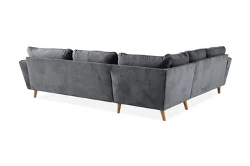 Trend Lyx 6-seters Vendbar L-formet Hjørnesofa i Stoff - Mørk grå - Møbler - Sofaer - Hjørnesofa