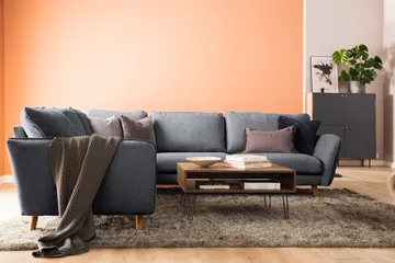 Trend Lyx 6-seters Vendbar L-formet Hjørnesofa i Stoff - Mørk grå - Møbler - Sofaer - Hjørnesofa