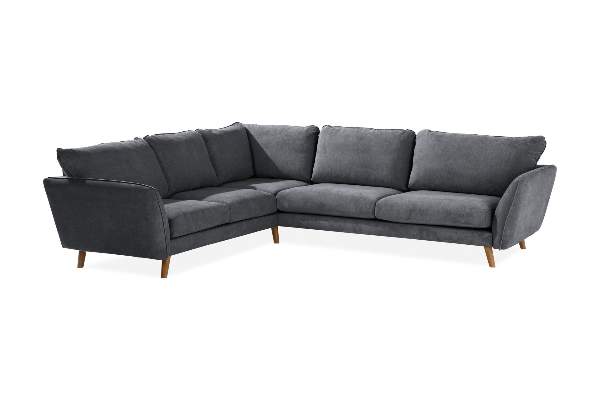 Trend Lyx 6-seters Vendbar L-formet Hjørnesofa i Stoff - Mørk grå