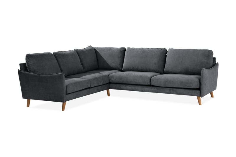 Trend Lyx Hjørnesofa Vendbar, Mørkegrå/Eik