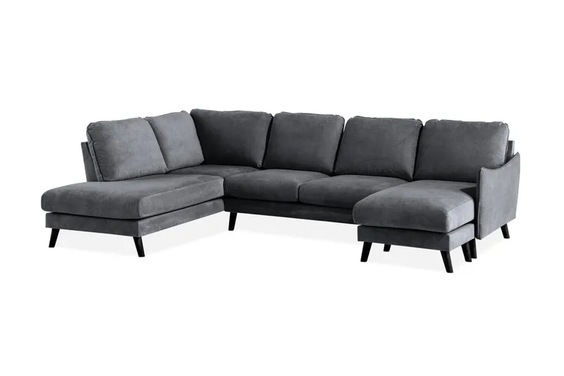 Trend Lyx U-Sofa med Divan Høyre - Mørkegrå - Møbler - Sofaer - U-sofa