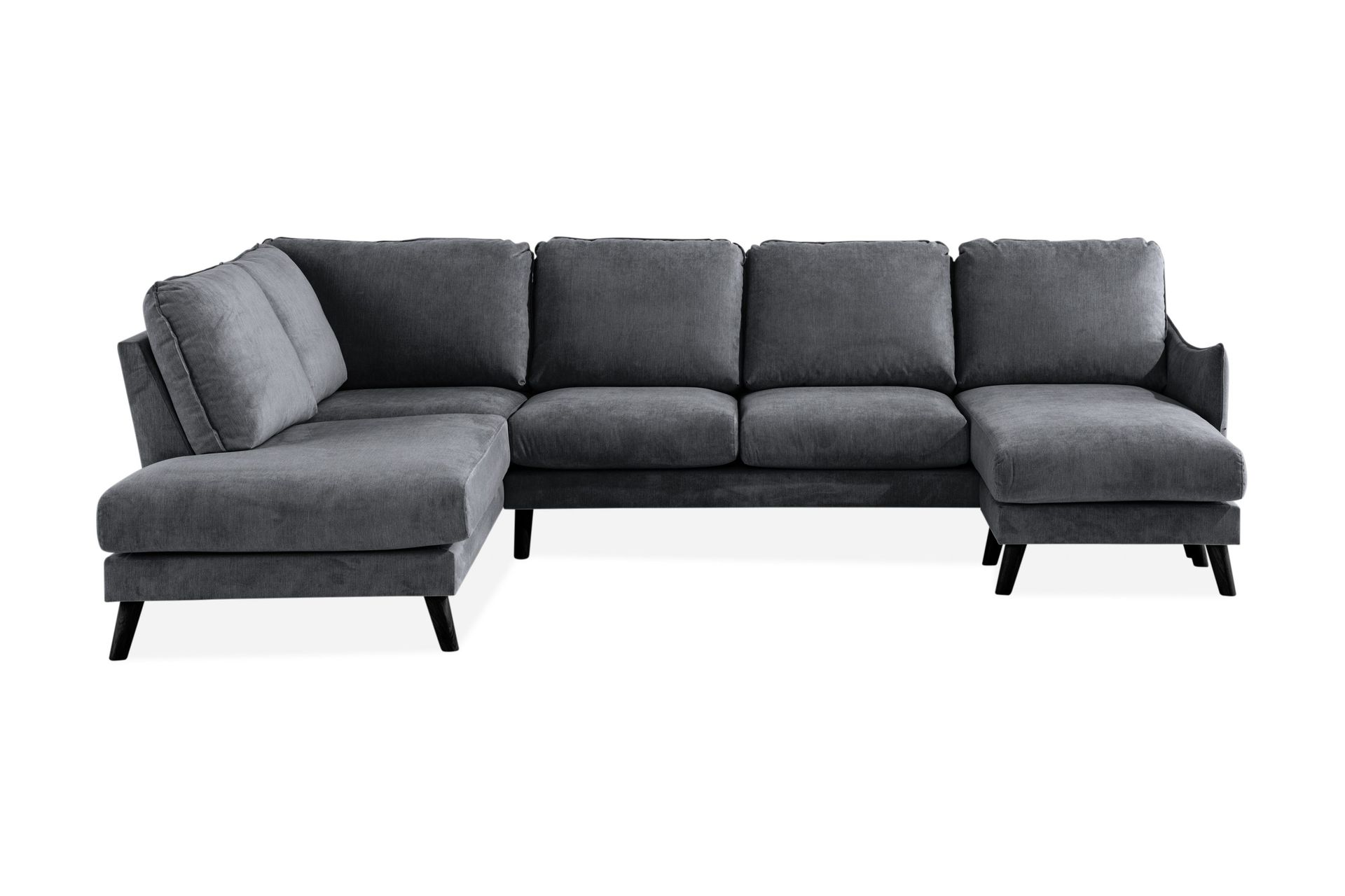 Trend Lyx U-Sofa med Divan Høyre - Mørkegrå