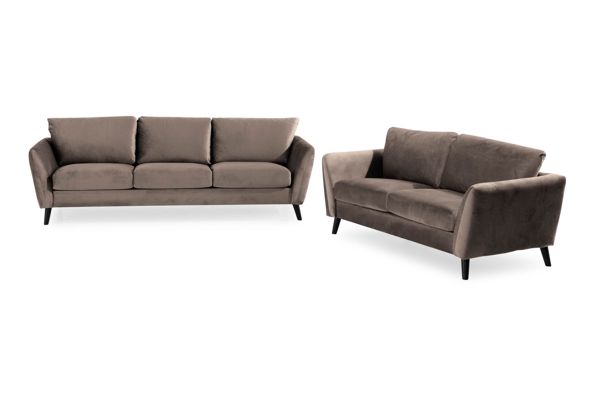 Trend Sofagruppe 3-seters + 2-seters Fløyelssofa - Brun