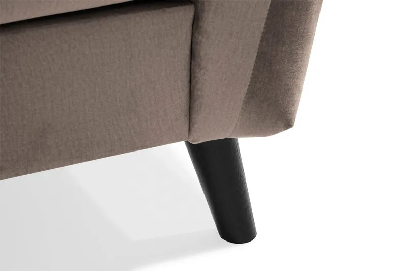 Trend Sofagruppe 3-seters + 2-seters Sofa + Lenestol + Fotskammel i Fløyel - Brun - Møbler - Sofaer - Sofagrupper