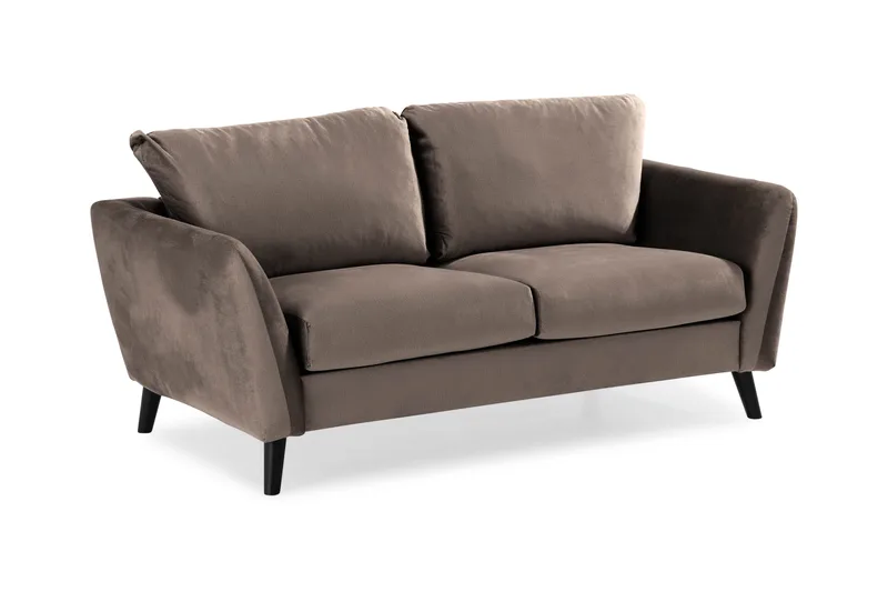 Trend Sofagruppe 3-seters + 2-seters Sofa + Lenestol + Fotskammel i Fløyel - Brun - Møbler - Sofaer - Sofagrupper