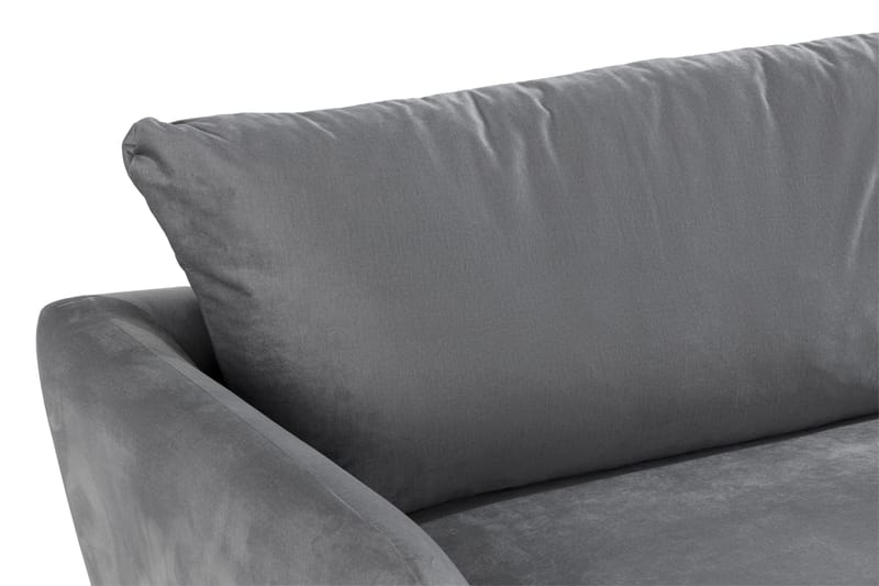 Trend Sofagruppe 3-seters + 2-seters Sofa + Lenestol + Fotskammel i Fløyel - Lysegrå - Møbler - Sofaer - Sofagrupper