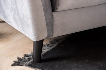Trend Sofagruppe 3-seters + 2-seters Sofa + Lenestol + Fotskammel i Fløyel - Lysegrå - Møbler - Sofaer - Sofagrupper