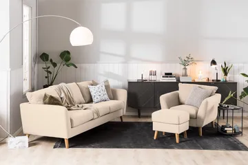 Trend Sofagruppe 3-seters + 2-seters Stoffsofa - Beige - Møbler - Sofaer - Sofagrupper