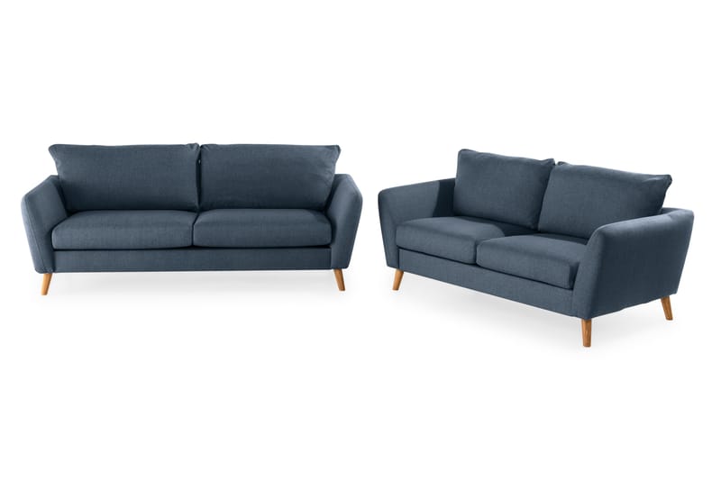 Trend Sofagruppe 3-seters + 2-seters Stoffsofa, Blå