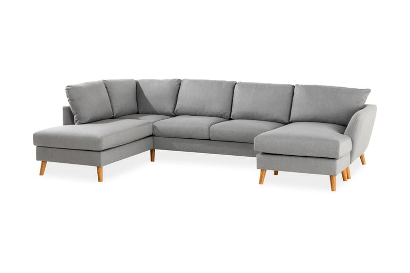 Trend U-sofa med Divan Høyre - Lysegrå - U-sofa