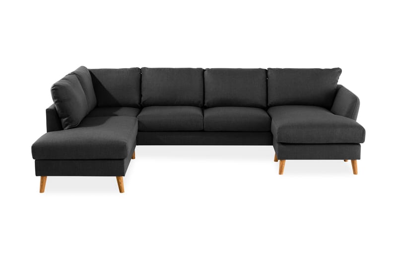Trend U-sofa med Divan Høyre - Svart - U-sofa