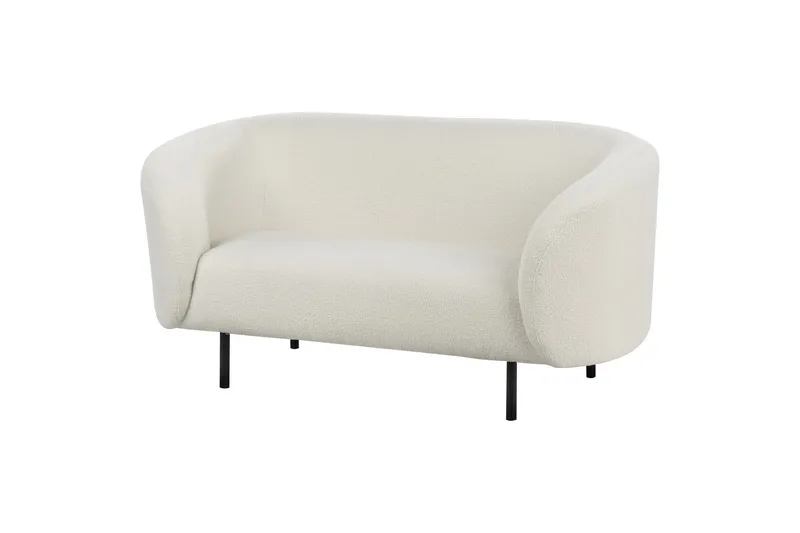 Tuka 2-seters Buet Sofa i Bouclé med Metallben - Offwhite - Møbler - Sofaer - 2 seter sofa