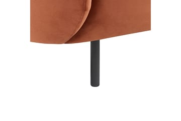 Tuka 2-seters Sofa i Fløyel med Metallben - Oransje|Svart - Møbler - Sofaer - Fløyel sofaer