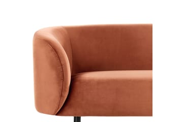 Tuka 2-seters Sofa i Fløyel med Metallben - Oransje|Svart - Møbler - Sofaer - Fløyel sofaer