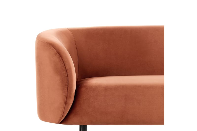Tuka 2-seters Sofa i Fløyel med Metallben - Oransje|Svart - Møbler - Sofaer - Fløyel sofaer