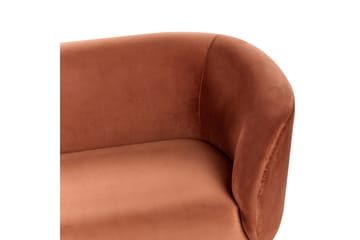 Tuka 2-seters Sofa i Fløyel med Metallben - Oransje|Svart - Møbler - Sofaer - Fløyel sofaer