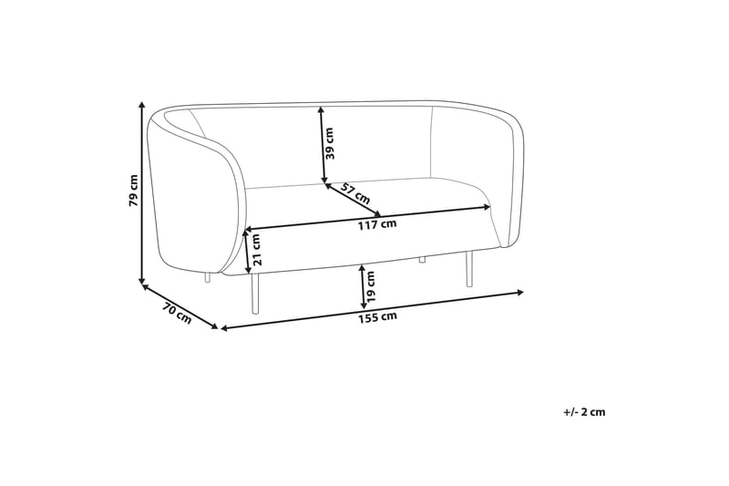 Tuka Sofa 2-seter - Svart/Hvit - Møbler - Sofaer - 2 seter sofa