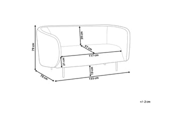 Tuka Sofa 2-seter - Svart/Oransje - Møbler - Sofaer - Fløyel sofaer
