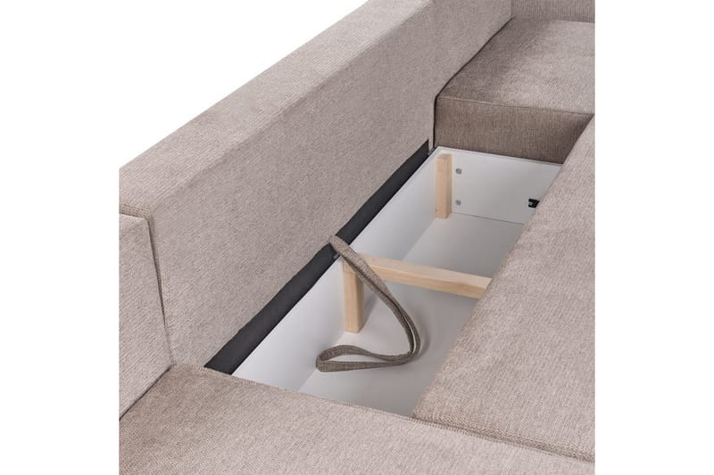 U-formad soffa Beliani Vatne Beige/svart Brown||Black - Møbler - Sofaer - Sofagrupper