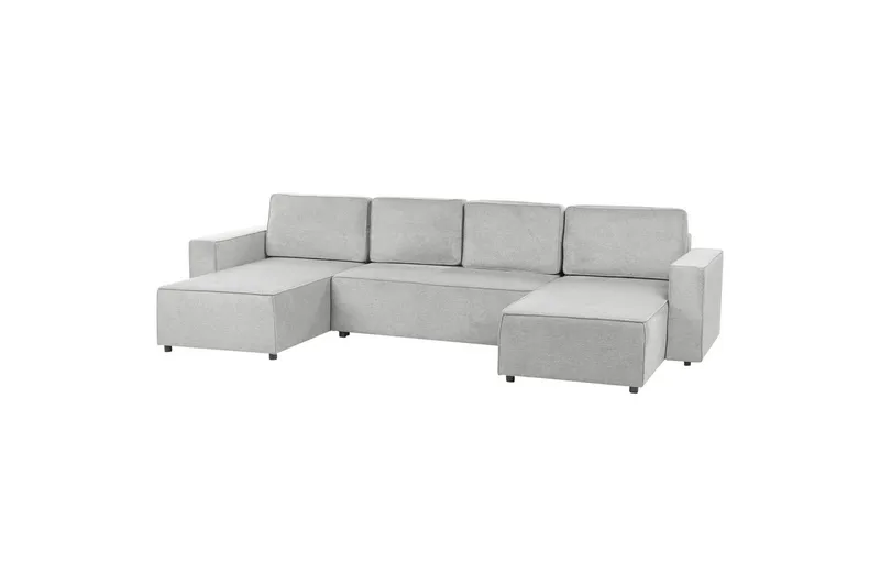 U-formad soffa Beliani Vatne Beige/svart Grey||Black - Møbler - Sofaer - Sofagrupper