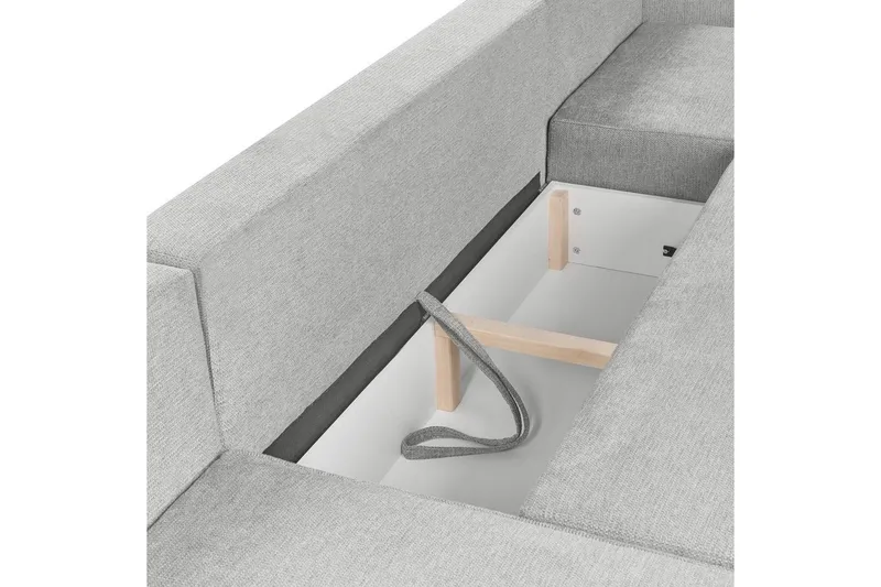 U-formad soffa Beliani Vatne Beige/svart Grey||Black - Møbler - Sofaer - Sofagrupper