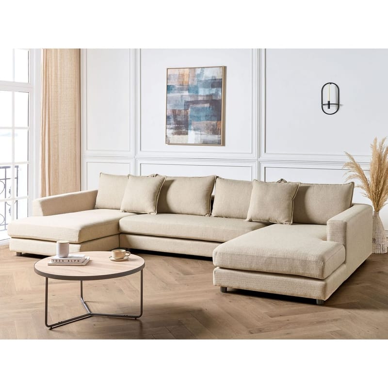 U-formet sofa Lilviken - Beige, svart - Møbler - Sofaer - Hjørnesofa