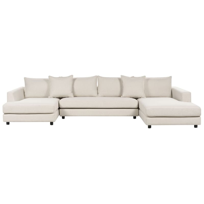 U-formet sofa Lilviken, Lys beige, svart