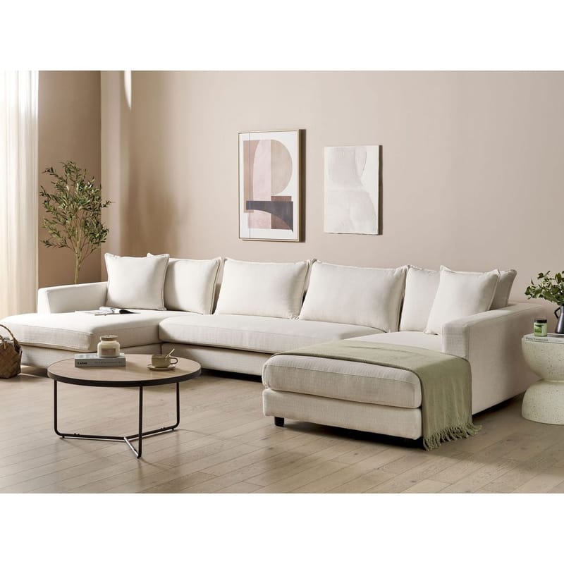 U-formet sofa Lilviken - Lys beige, svart - Møbler - Sofaer - Hjørnesofa