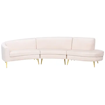 U-formet sofa Moss - Beige, Gull - Møbler - Sofaer - Fløyel sofaer