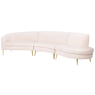 U-formet sofa Moss - Beige, Gull - Møbler - Sofaer - Fløyel sofaer