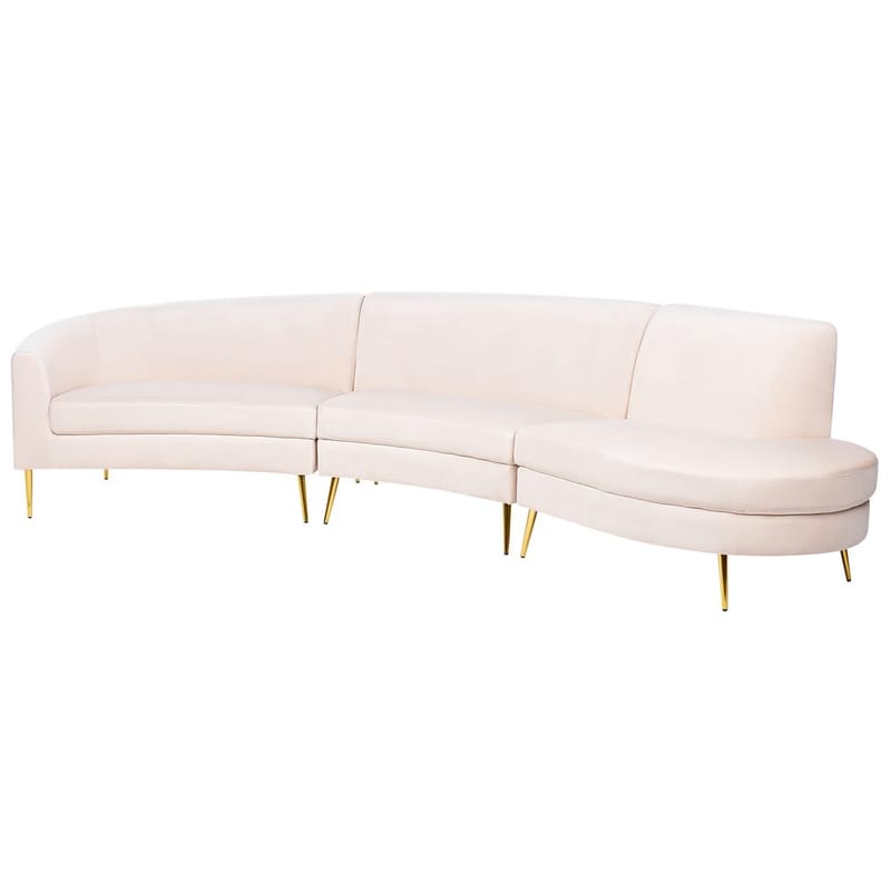 U-formet sofa Moss - Beige, Gull - Møbler - Sofaer - Fløyel sofaer